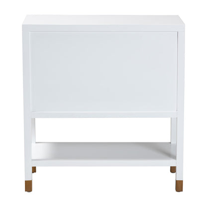 bali & pari  - Aiden Storage Cabinet in White/Brass/Black - KL-1473B Aiden Flute-White/Java-Cabinet view 5