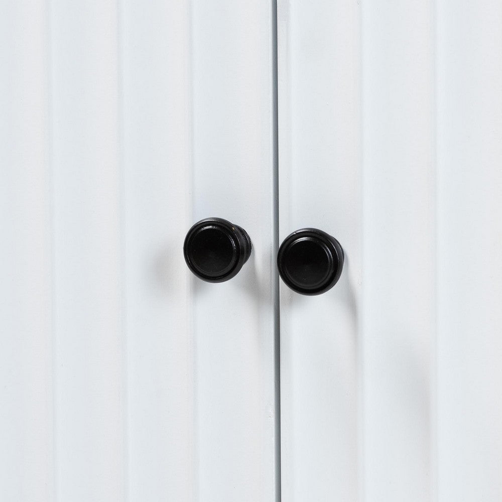 bali & pari  - Aiden Storage Cabinet in White/Brass/Black - KL-1473B Aiden Flute-White/Java-Cabinet view 6