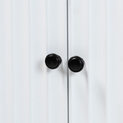 bali & pari  - Aiden Storage Cabinet in White/Brass/Black - KL-1473B Aiden Flute-White/Java-Cabinet view 6
