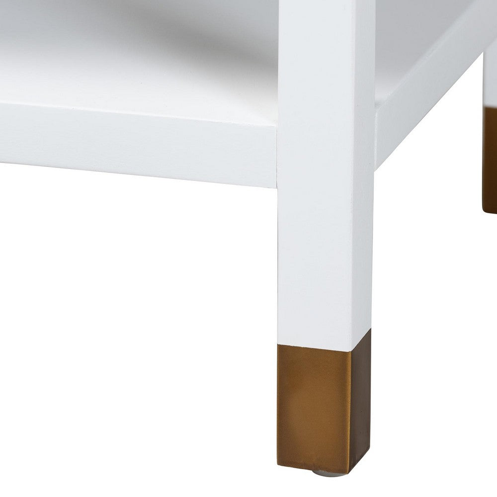 bali & pari  - Aiden Storage Cabinet in White/Brass/Black - KL-1473B Aiden Flute-White/Java-Cabinet view 7