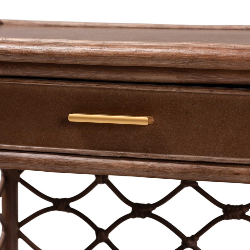 bali & pari - Akane Nightstand in Antique Brown - WS118A-Medium Knob-Antiqued Brown-Rattan-NS view 6