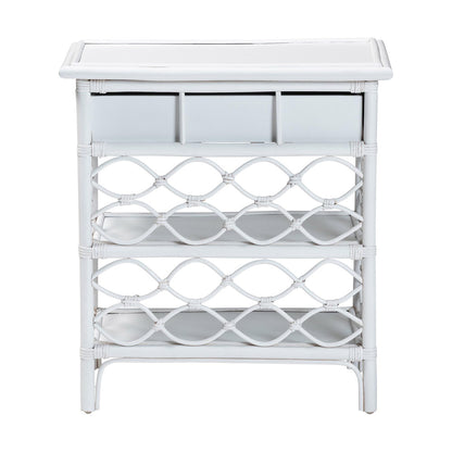 bali & pari - Akane Nightstand in White - WS118A-Medium Knob-White-Rattan-NS view 5
