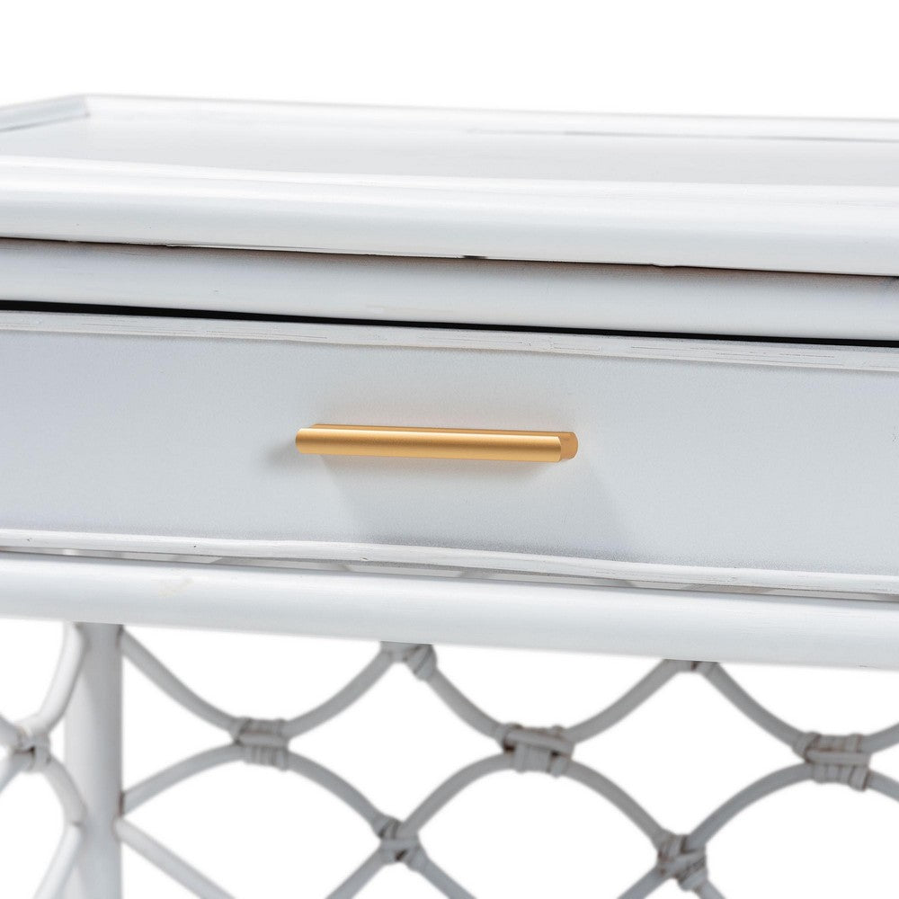 bali & pari - Akane Nightstand in White - WS118A-Medium Knob-White-Rattan-NS view 6