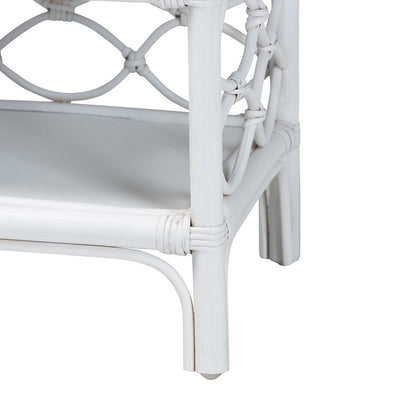 bali & pari - Akane Nightstand in White - WS118A-Medium Knob-White-Rattan-NS view 7