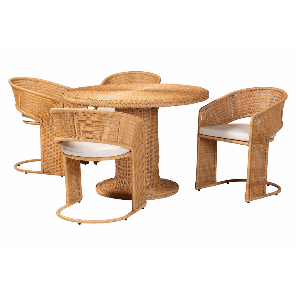 bali & pari - Akiko Dining Set in Light Honey - Akiko-Light Honey-5PC Dining Set view 1