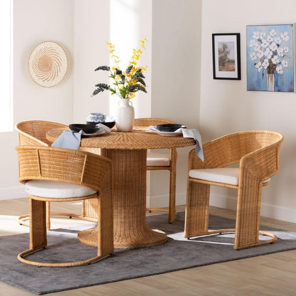 bali & pari - Akiko Dining Set in Light Honey - Akiko-Light Honey-5PC Dining Set view 8