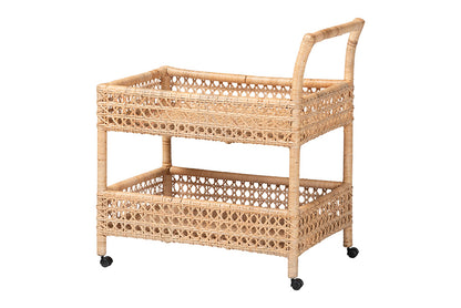 bali & pari - Alaina Cart - Alaina-Natural Rattan-Cart view 1