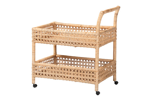 bali & pari - Alaina Cart - Alaina-Natural Rattan-Cart view 1