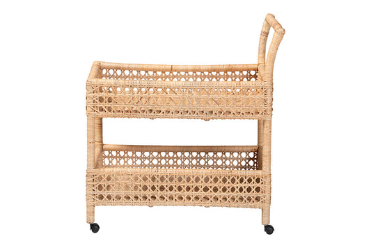 bali & pari - Alaina Cart - Alaina-Natural Rattan-Cart view 2