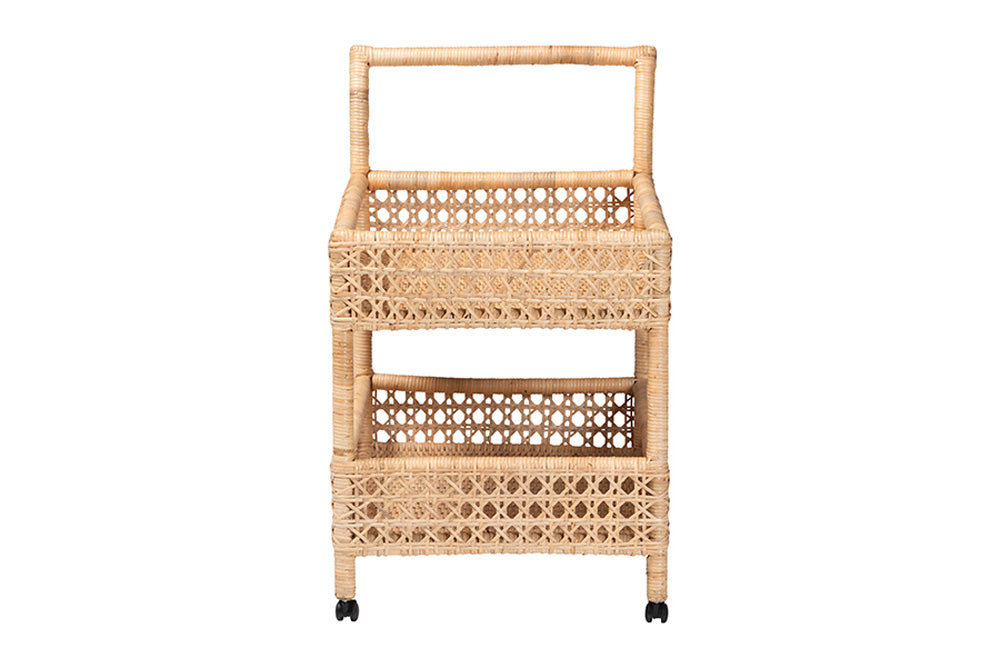 bali & pari - Alaina Cart - Alaina-Natural Rattan-Cart view 3