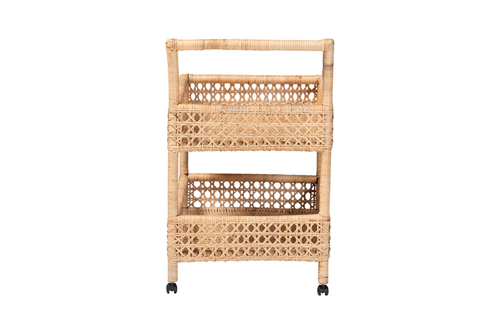 bali & pari - Alaina Cart - Alaina-Natural Rattan-Cart view 4