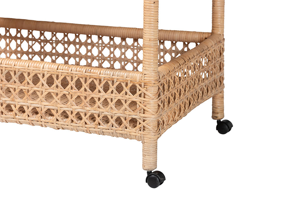 bali & pari - Alaina Cart - Alaina-Natural Rattan-Cart view 7