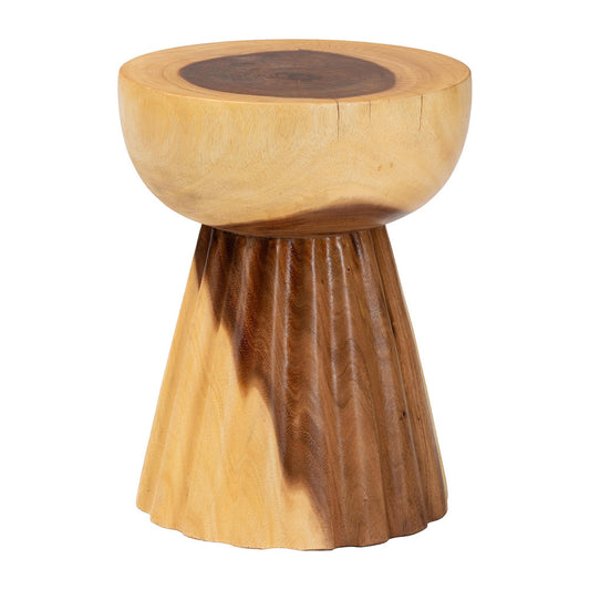 bali & pari - Alara End Table in Natural Brown - Suar S/T 008-Natural-Side Table view 1