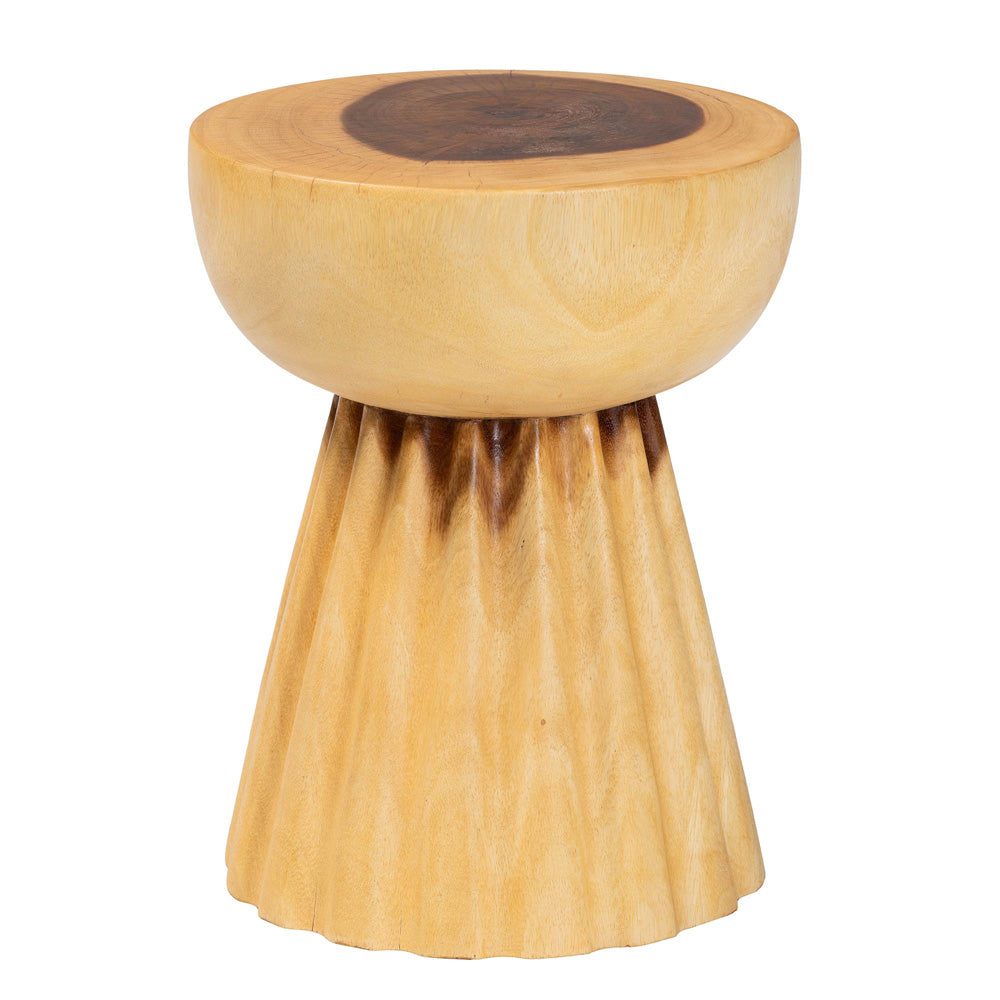 bali & pari - Alara End Table in Natural Brown - Suar S/T 008-Natural-Side Table view 2