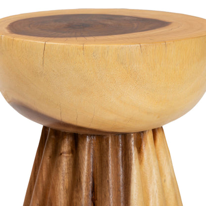 bali & pari - Alara End Table in Natural Brown - Suar S/T 008-Natural-Side Table view 3