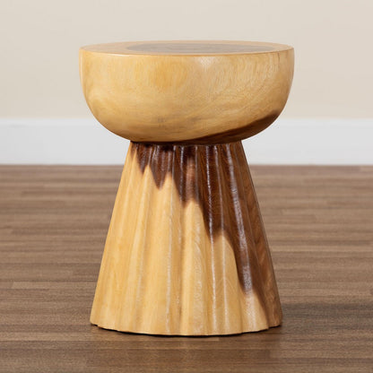 bali & pari - Alara End Table in Natural Brown - Suar S/T 008-Natural-Side Table view 8
