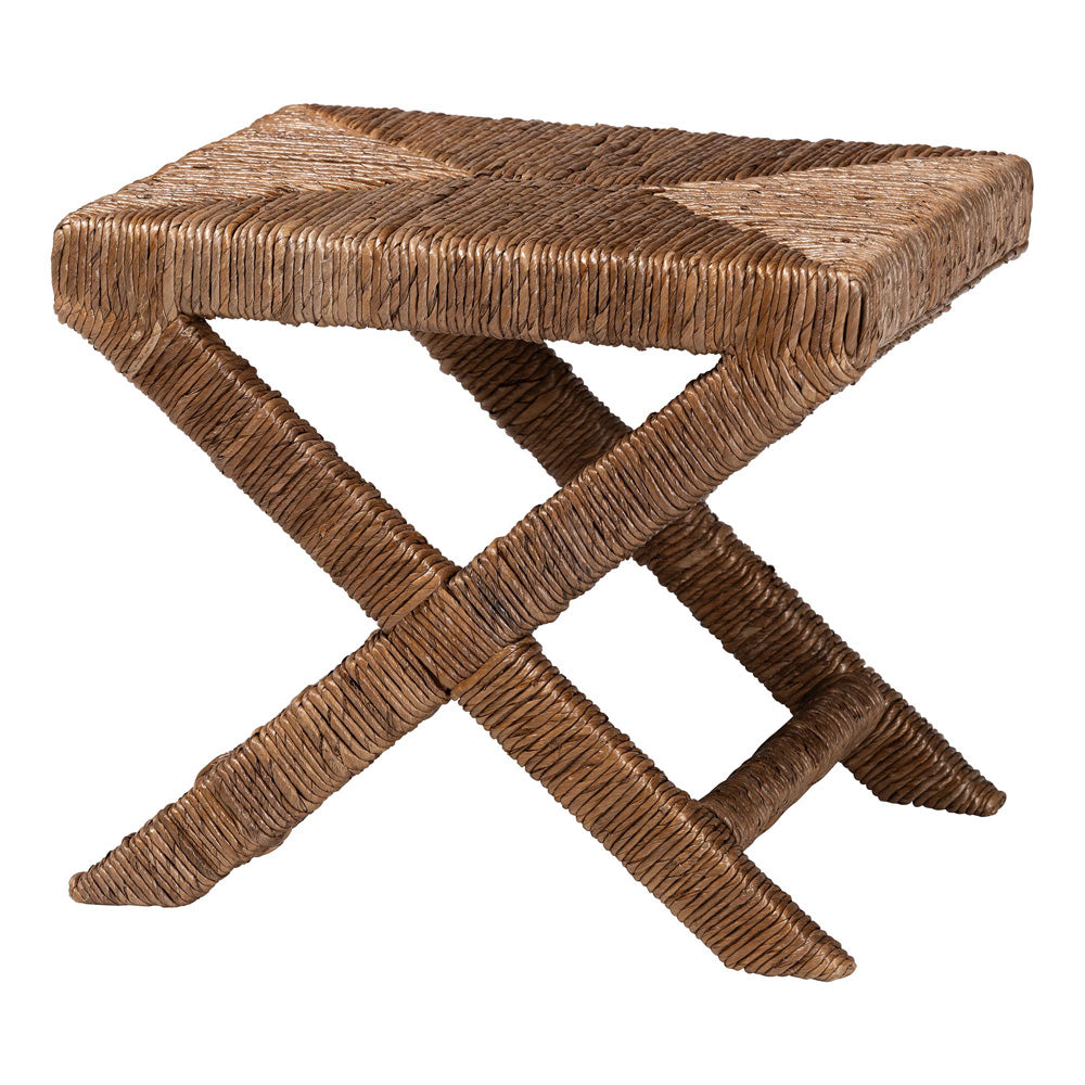 bali & pari - Alda Ottoman Footstool in Natural Brown - Alda-Light Honey Wooden-Stool view 1