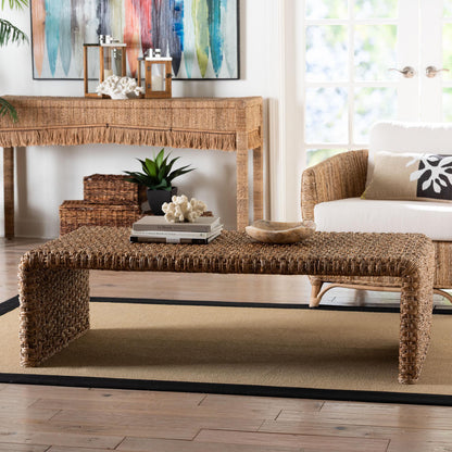 bali & pari - AldaCoffee Table in Natural Brown - Alda-Light Honey Rattan-Coffee Table view 6