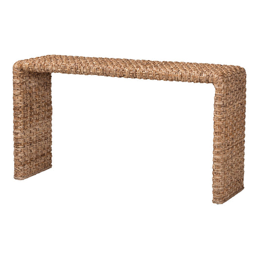 bali & pari - AldaConsole Table in Natural Brown - Alda-Light Honey Rattan-Console Table view 1