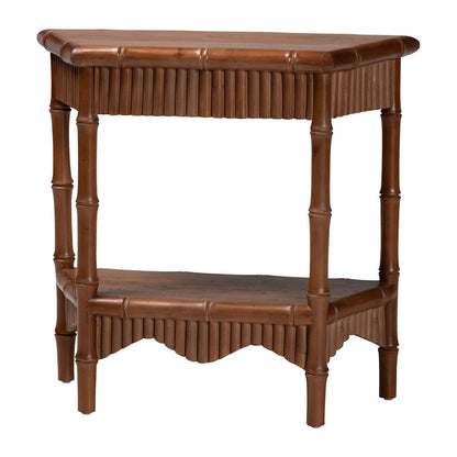 bali & pari - AlessaConsole Table in Mahogany Brown - Alessa-Light Brown Wooden-32in-Console Table view 1