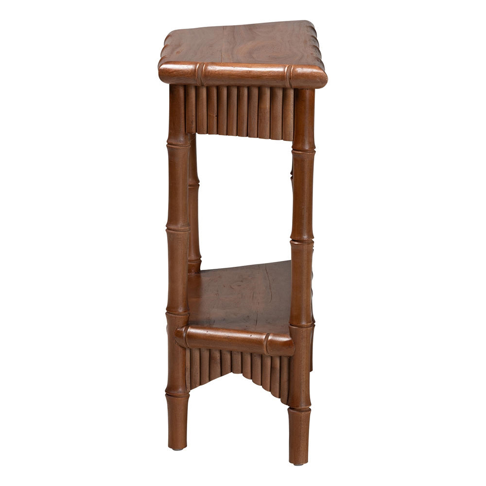 bali & pari - AlessaConsole Table in Mahogany Brown - Alessa-Light Brown Wooden-32in-Console Table view 3