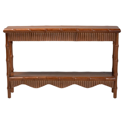 bali & pari - AlessaConsole Table in Mahogany Brown - Alessa-Light Brown Wooden-54in-Console Table view 2