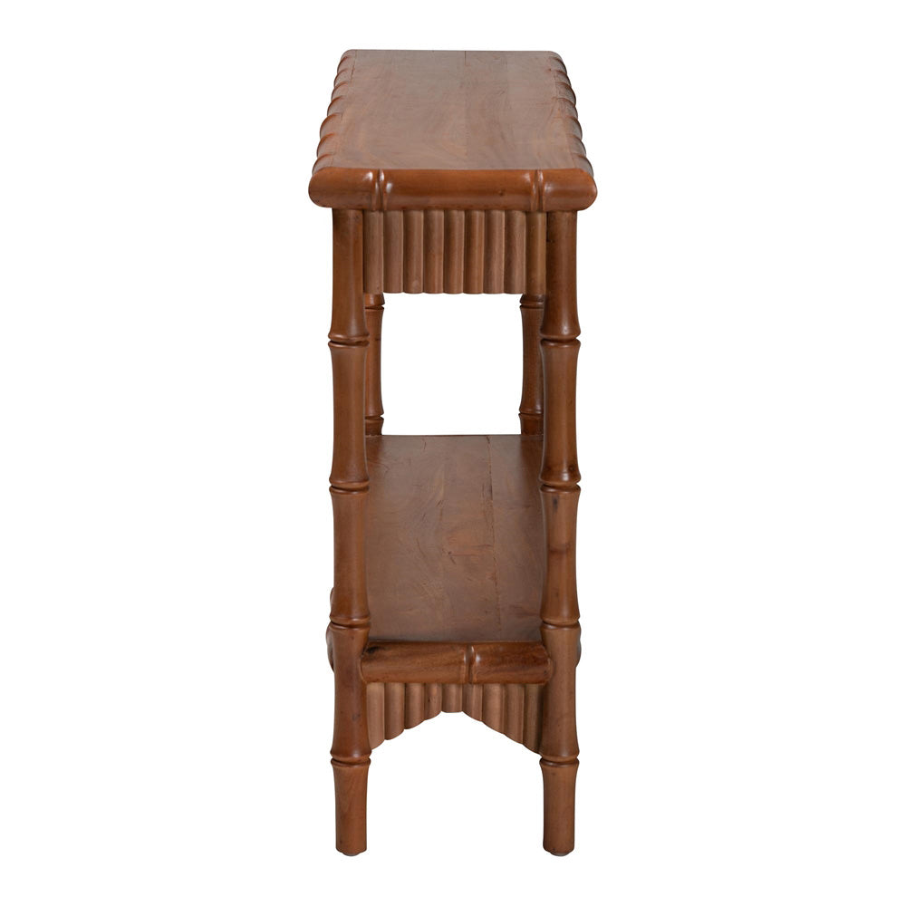 bali & pari - AlessaConsole Table in Mahogany Brown - Alessa-Light Brown Wooden-54in-Console Table view 3