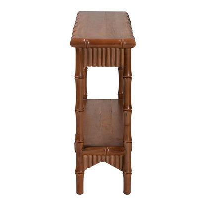 bali & pari - AlessaConsole Table in Mahogany Brown - Alessa-Light Brown Wooden-54in-Console Table view 3