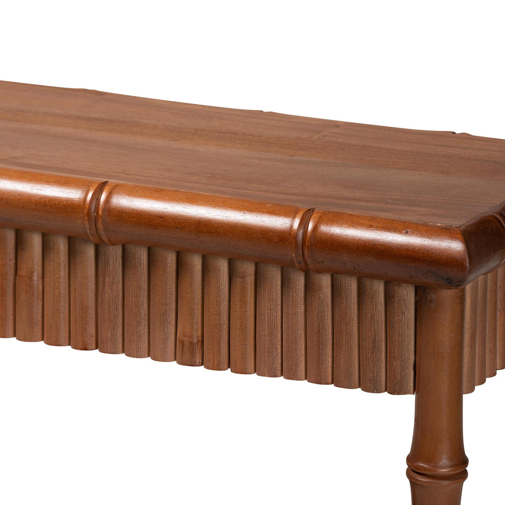 bali & pari - AlessaConsole Table in Mahogany Brown - Alessa-Light Brown Wooden-54in-Console Table view 4