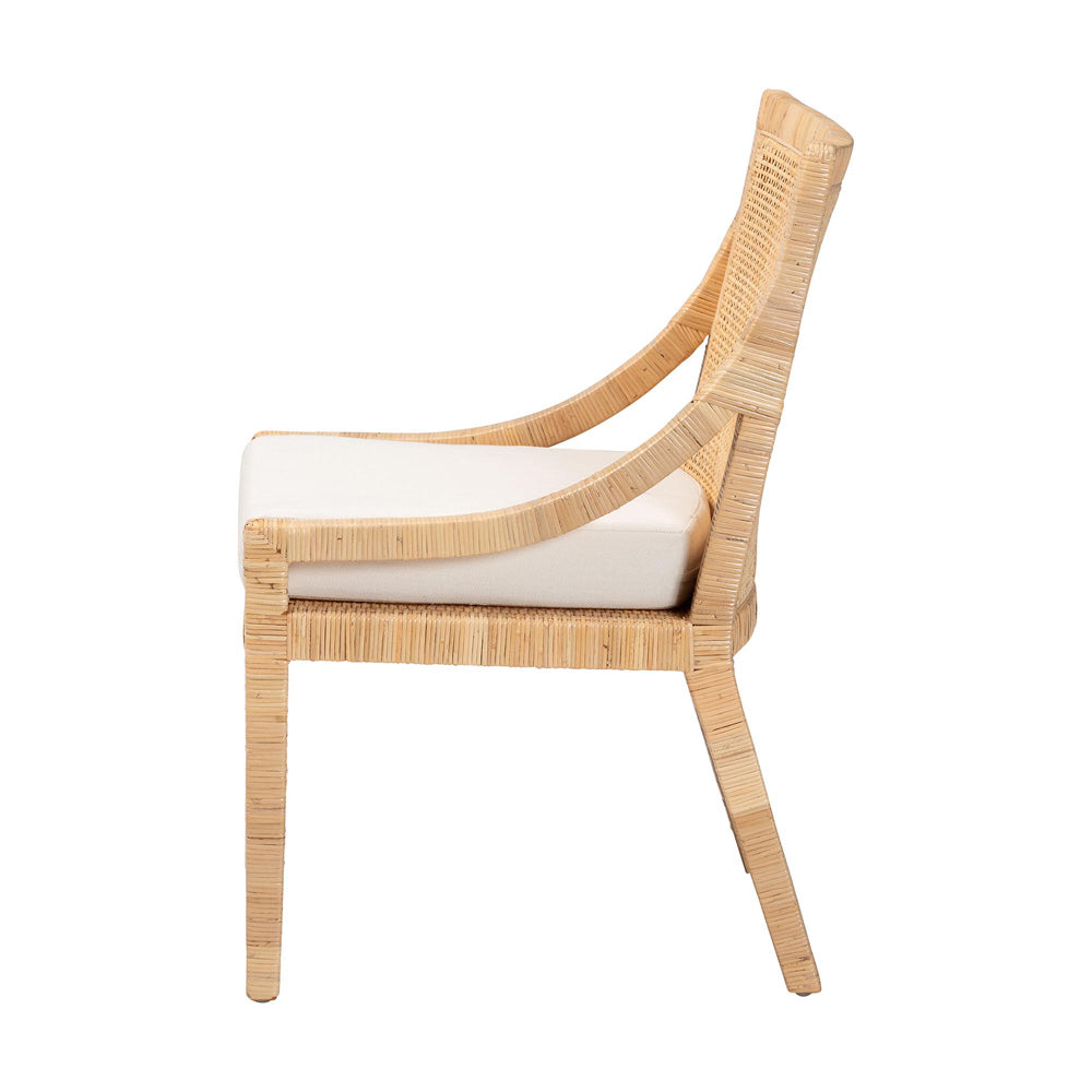 bali & pari - Alexis Dining Chair in Light Honey - Alexis-Light Honey Rattan-Cushion-DC view 3