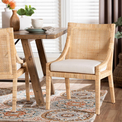 bali & pari - Alexis Dining Chair in Light Honey - Alexis-Light Honey Rattan-Cushion-DC view 8
