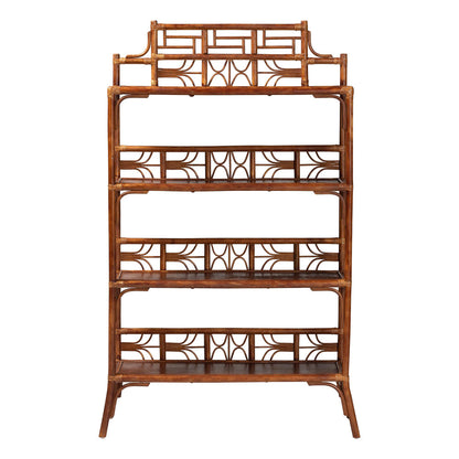 bali & pari - Aleya Shelving Unit in Marbled Tortoise Brown - WS210-Tortoise Rattan-Shelf view 2