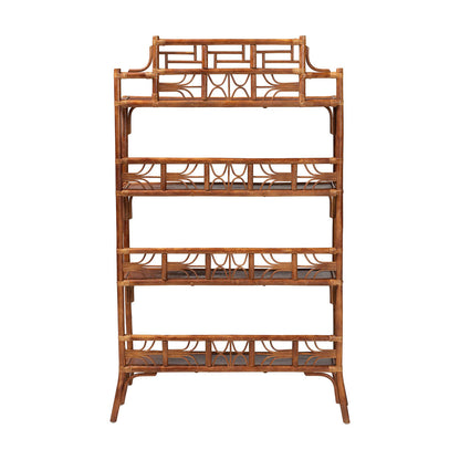 bali & pari - Aleya Shelving Unit in Marbled Tortoise Brown - WS210-Tortoise Rattan-Shelf view 4