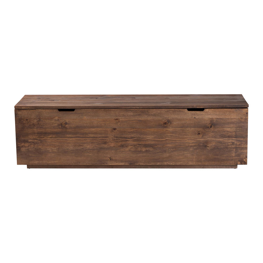 bali & pari  - Alfonso Storage Trunk in Brown Wash - Alfonso-Brown-Wooden-Bench-Boxed view 3