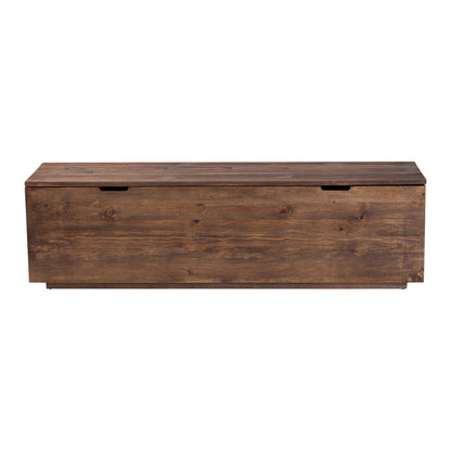 bali & pari  - Alfonso Storage Trunk in Brown Wash - Alfonso-Brown-Wooden-Bench-Boxed view 3