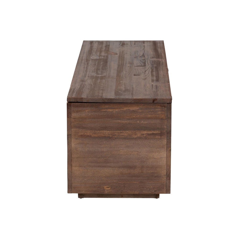 bali & pari  - Alfonso Storage Trunk in Brown Wash - Alfonso-Brown-Wooden-Bench-Boxed view 4