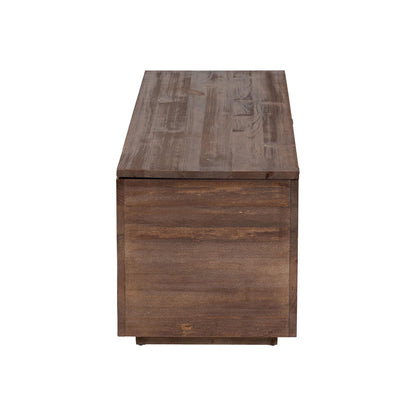 bali & pari  - Alfonso Storage Trunk in Brown Wash - Alfonso-Brown-Wooden-Bench-Boxed view 4