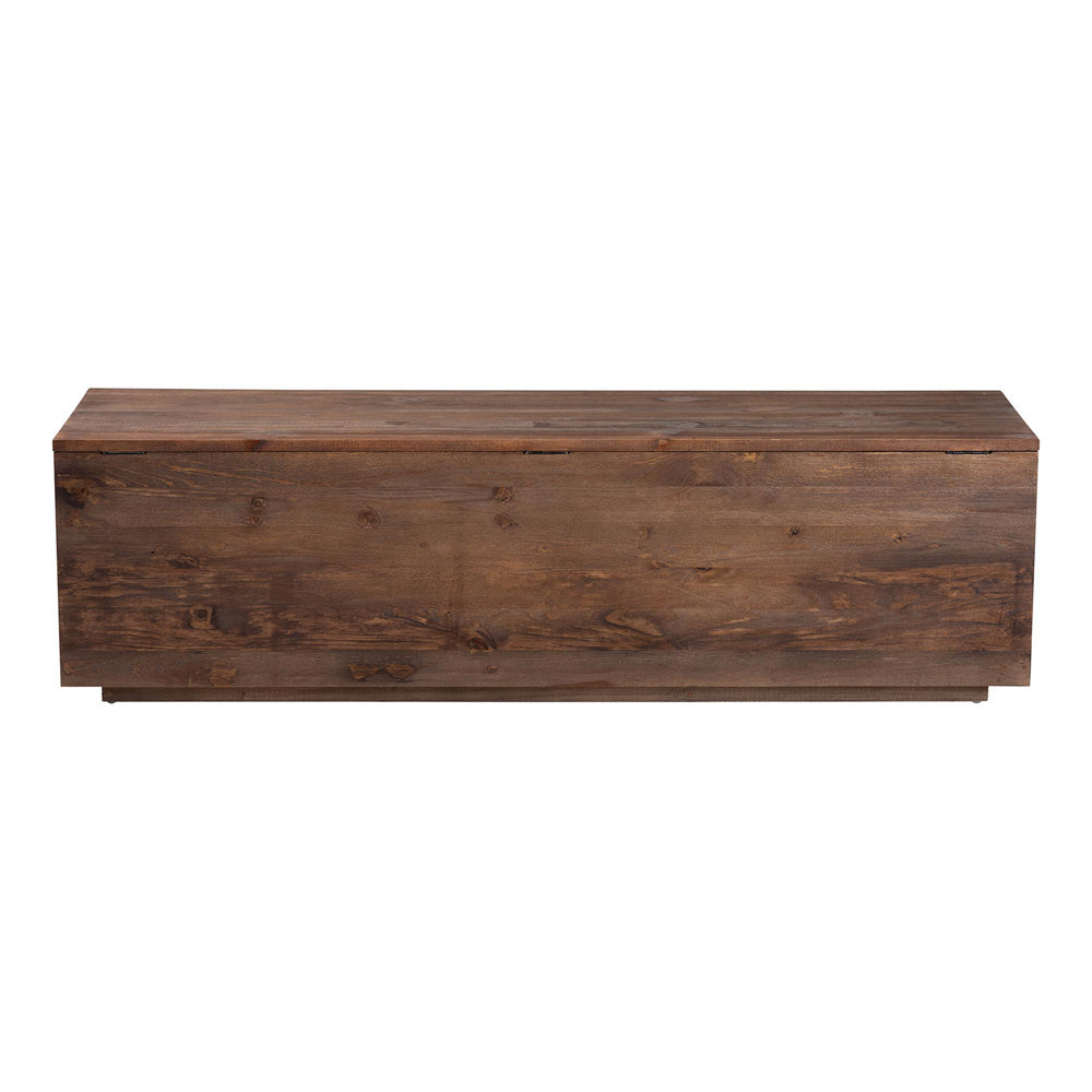 bali & pari  - Alfonso Storage Trunk in Brown Wash - Alfonso-Brown-Wooden-Bench-Boxed view 5
