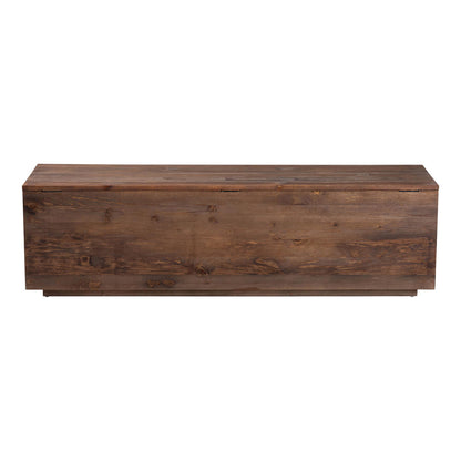 bali & pari  - Alfonso Storage Trunk in Brown Wash - Alfonso-Brown-Wooden-Bench-Boxed view 5