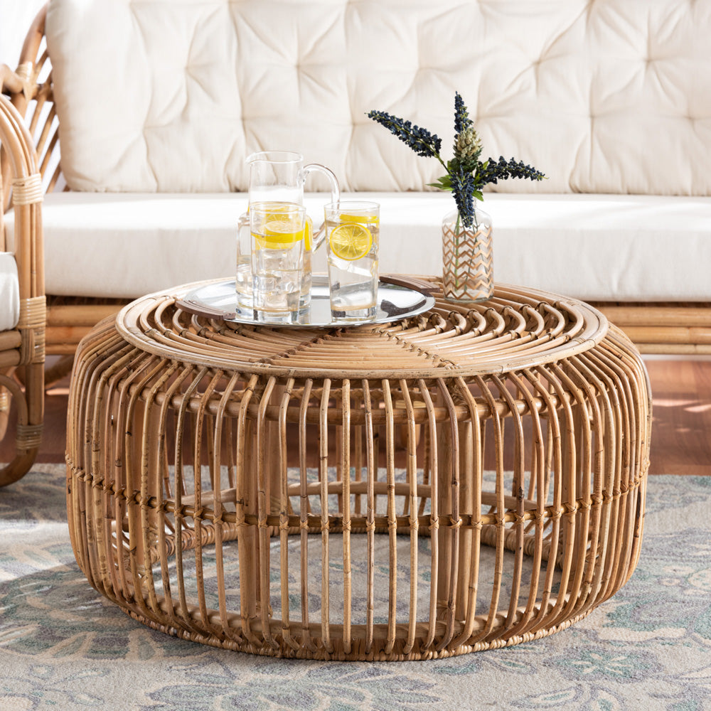 bali & pari - Aliane Coffee Table in Natural Brown - DC8041-Rattan-CT view 5
