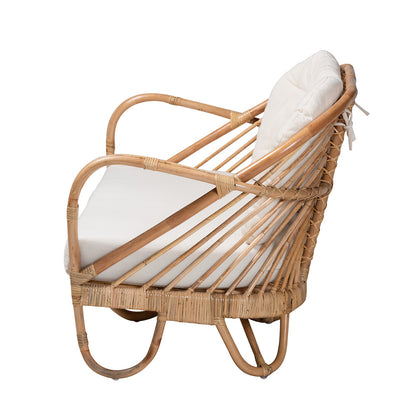 bali & pari - Aliane Loveseat in White/Natural Brown - DC8041-Rattan-LS view 3