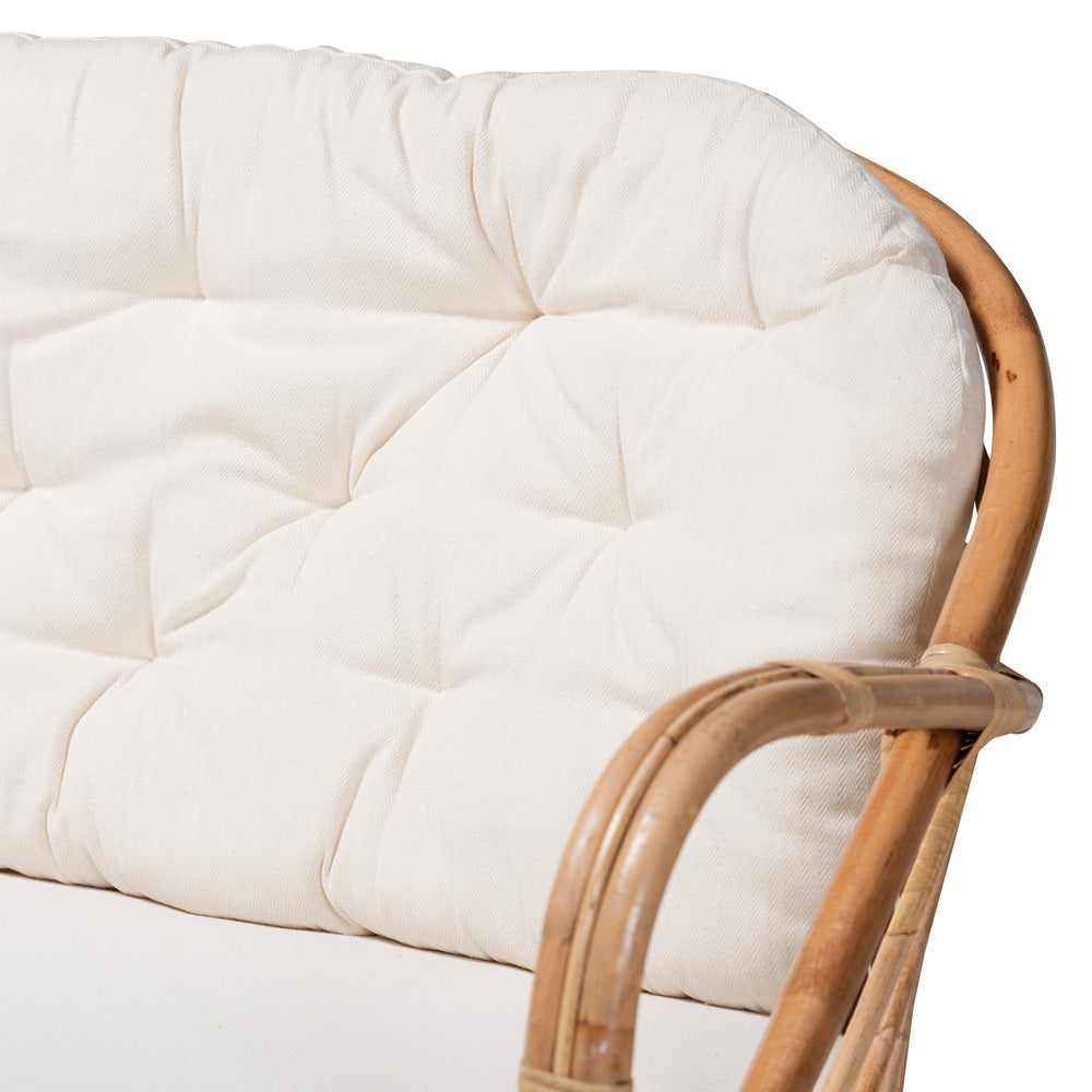 bali & pari - Aliane Loveseat in White/Natural Brown - DC8041-Rattan-LS view 5