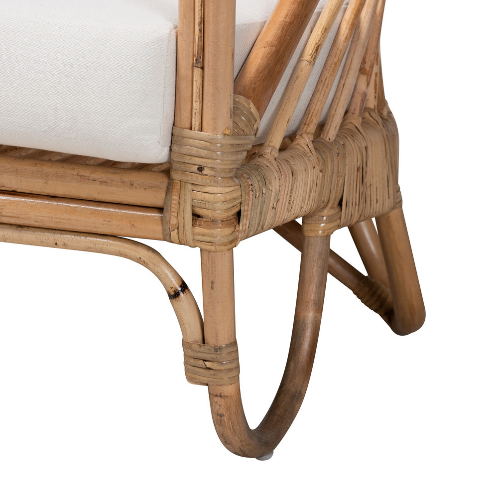 bali & pari - Aliane Loveseat in White/Natural Brown - DC8041-Rattan-LS view 6