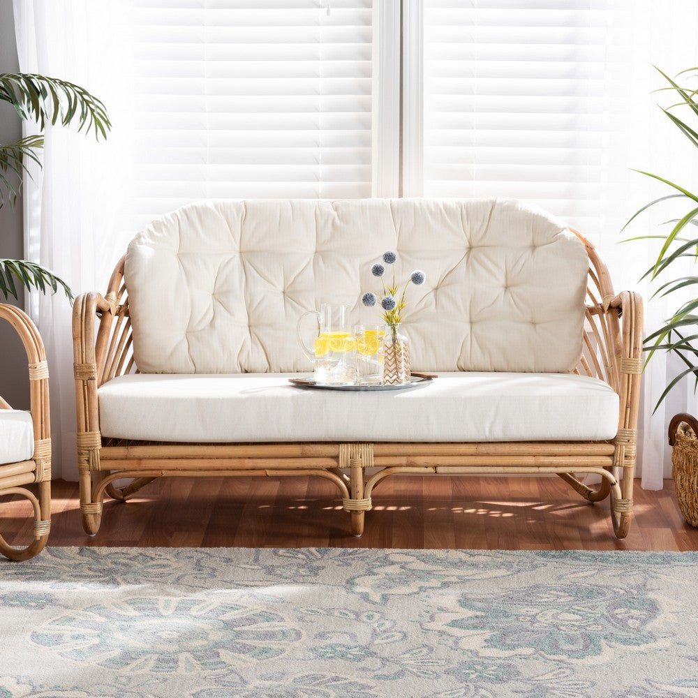 bali & pari - Aliane Loveseat in White/Natural Brown - DC8041-Rattan-LS view 8