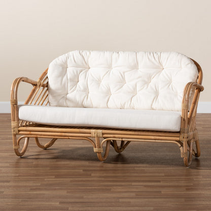 bali & pari - Aliane Loveseat in White/Natural Brown - DC8041-Rattan-LS view 9