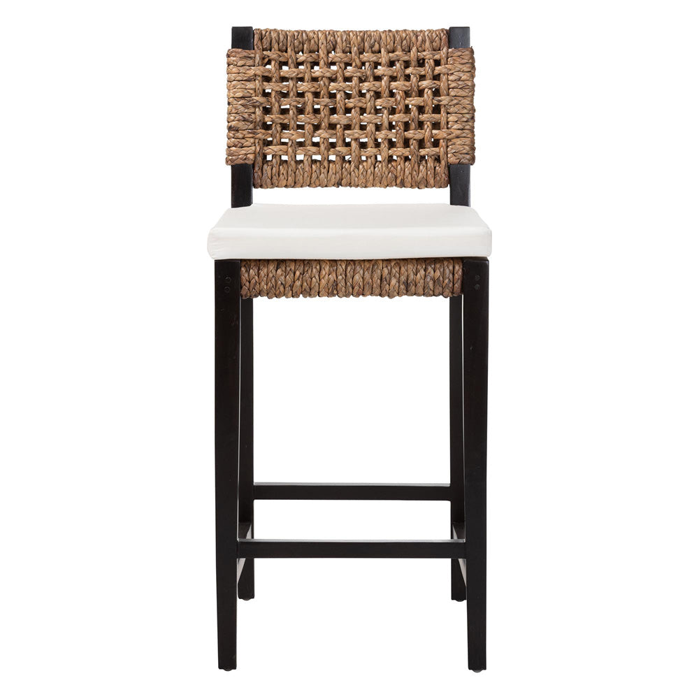 bali & pari - Alise Bar Stool in Natural Brown/Dark Brown - Alise-Mahogany-Cushion-BS view 2