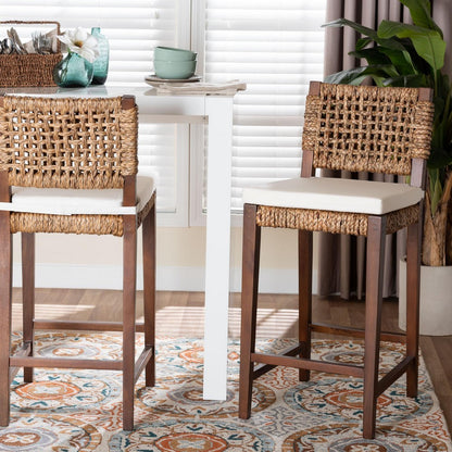 bali & pari - Alise Bar Stool in Natural/Earthy Brown - Alise-Mahogany-Brown-Cushion-BS view 8