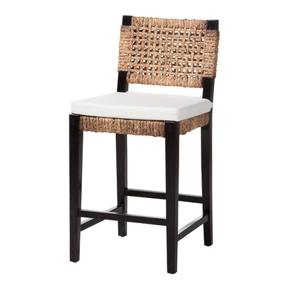 bali & pari - Alise Counter Stool in Dark Brown/Natural Brown - Alise-Mahogany-Cushion-CS view 1
