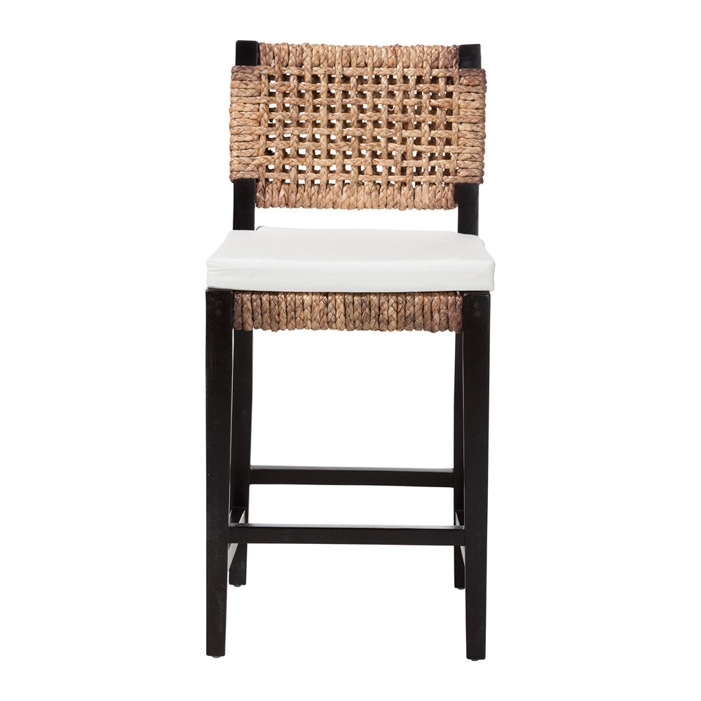 bali & pari - Alise Counter Stool in Dark Brown/Natural Brown - Alise-Mahogany-Cushion-CS view 2