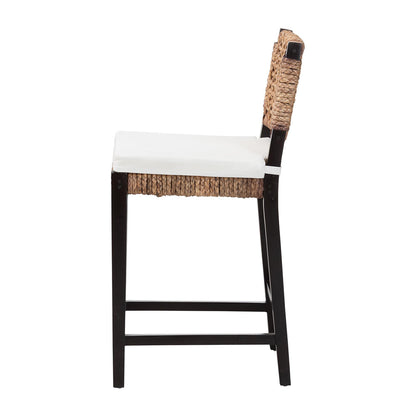 bali & pari - Alise Counter Stool in Dark Brown/Natural Brown - Alise-Mahogany-Cushion-CS view 3